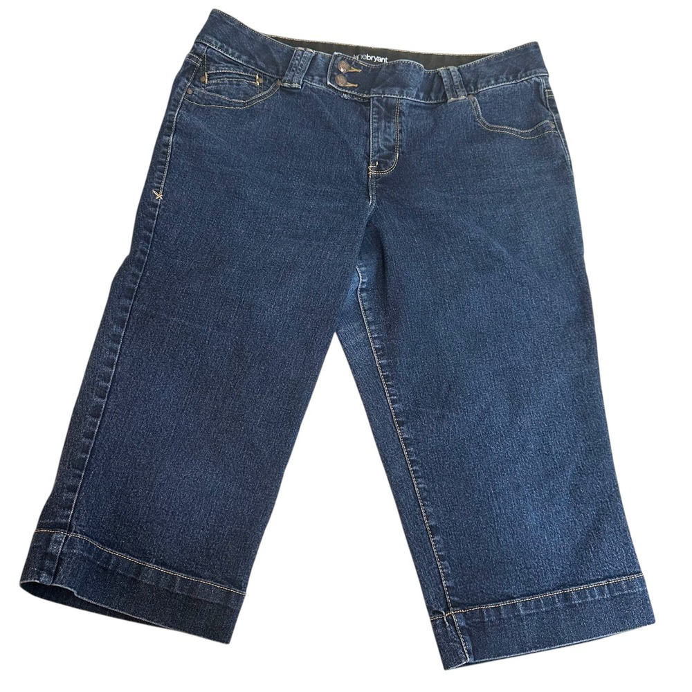 Lane Bryant Denim Capri Pants Stretchy Dark Wash Plus Size 16‎